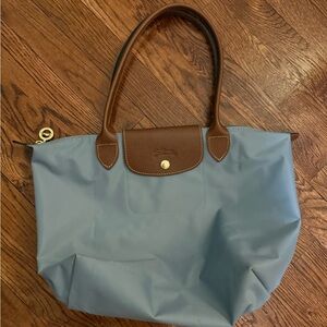Longchamp Elegant Blue and Brown Tote Bag